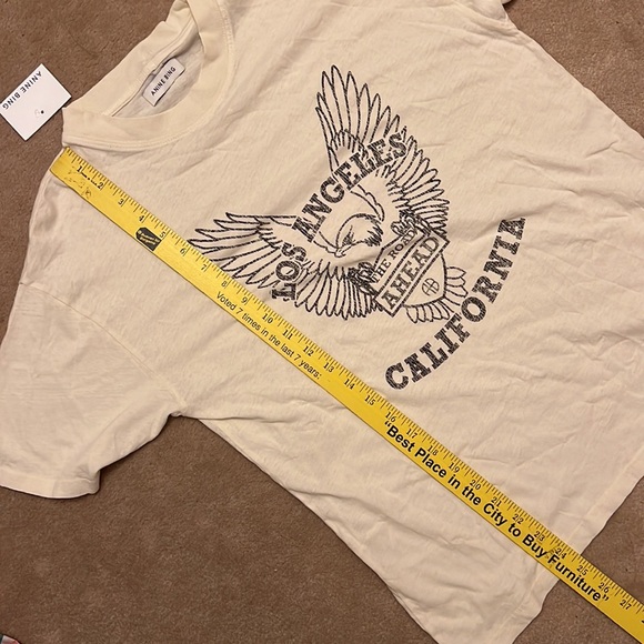 NWT Anine Bing Milo Tee Black Eagle Vintage Inspired Tee Small - Picture 12 of 12